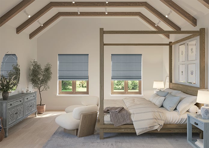 Soft Chevron, Lead Grey - Motorised Roman Blind - Image 8